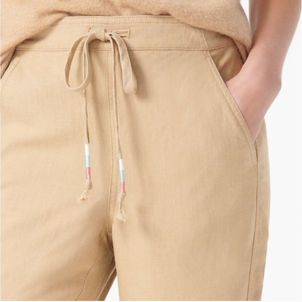 J. Crew Tie Waist Seaside Pant in Linen Blend